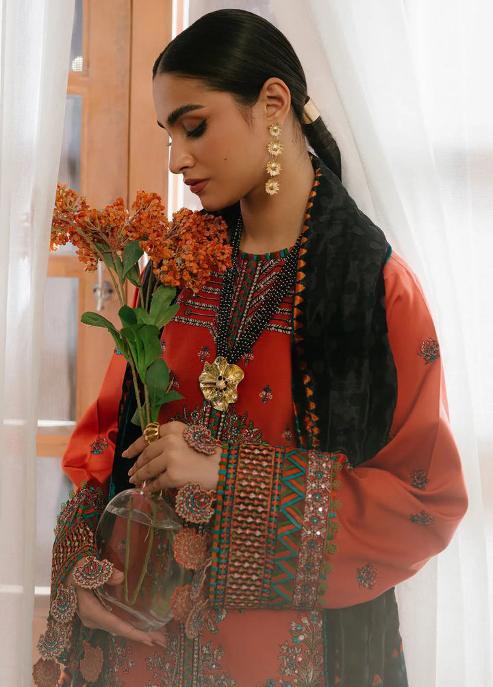 Olivia by Bin Ilyas Embroidered Kotrai Suit Unstitched 3 Piece BI24O 525 B - Winter Collection