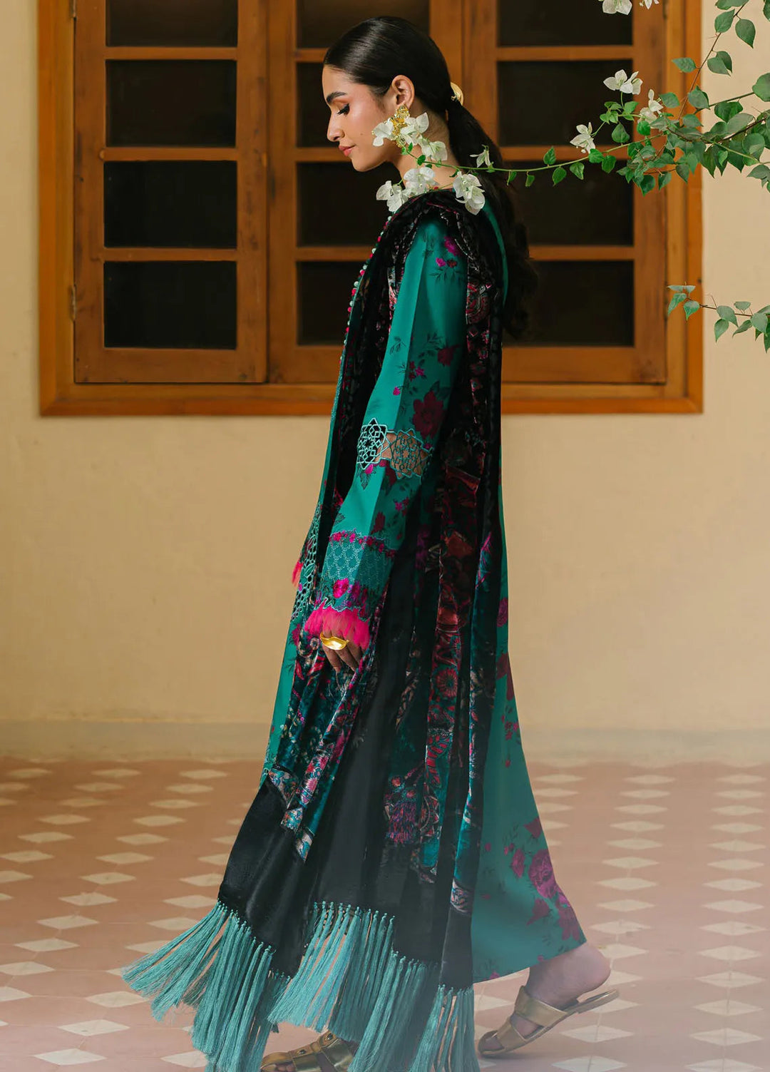 Olivia by Bin Ilyas Embroidered Kotrai Suit Unstitched 3 Piece BI24O 526 B - Winter Collection