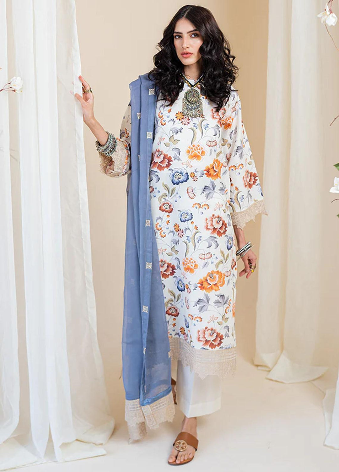Omaya By Muraad Embroidered Lawn Suits Unstitched 3 Piece MU23O O-001 Ayzel - Summer Collection