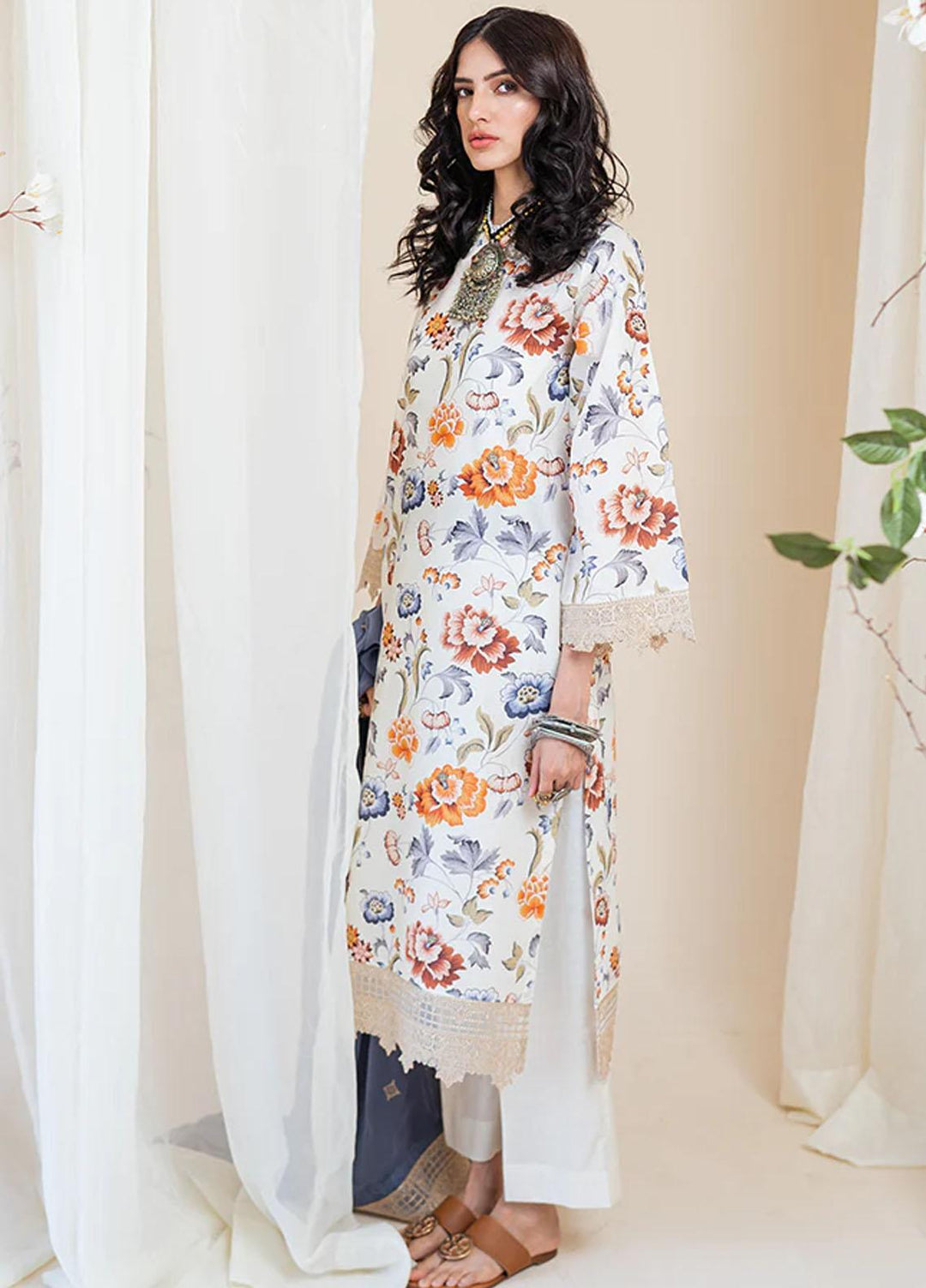 Omaya By Muraad Embroidered Lawn Suits Unstitched 3 Piece MU23O O-001 Ayzel - Summer Collection