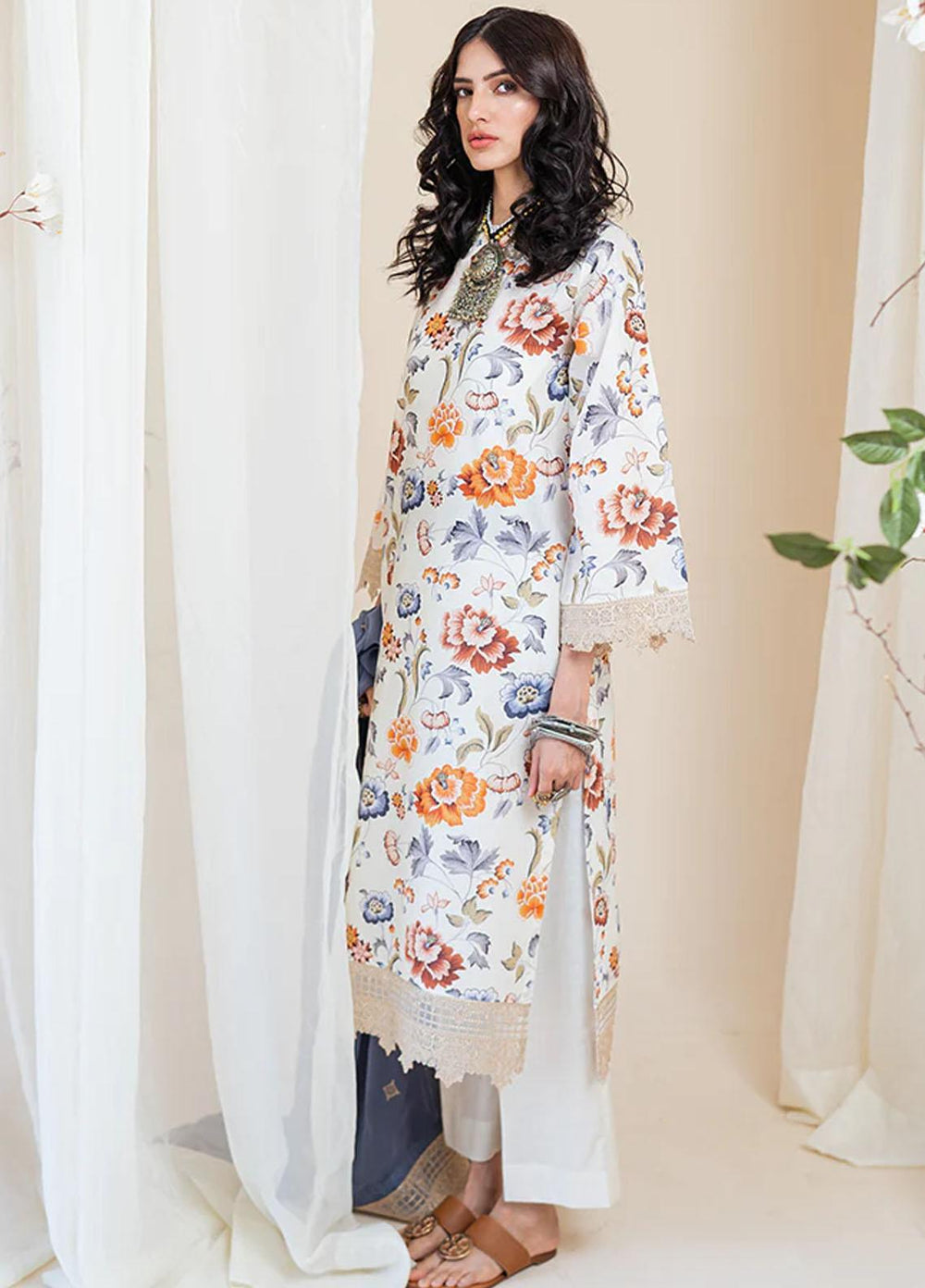 Omaya By Muraad Embroidered Lawn Suits Unstitched 3 Piece MU23O O-001 Ayzel - Summer Collection