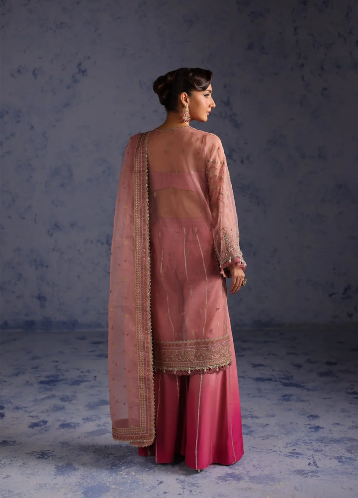 Amoris by Imran Ramzan Embroidered Organza 3 Piece Suit Ombre de Rose - Wedding Collection