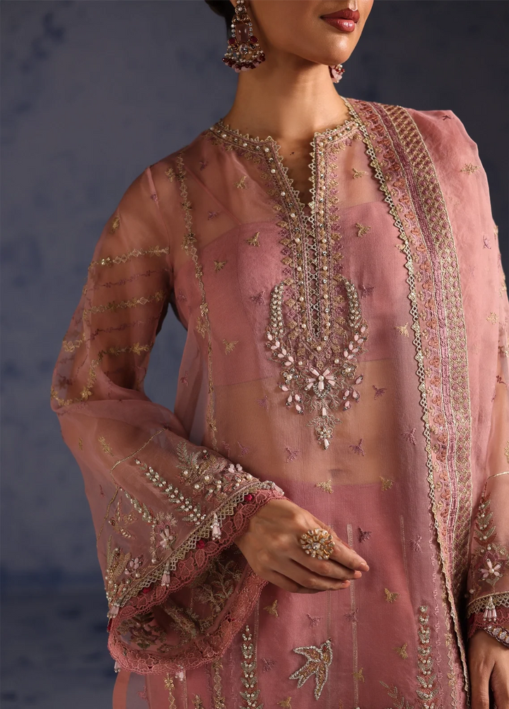 Amoris by Imran Ramzan Embroidered Organza 3 Piece Suit Ombre de Rose - Wedding Collection