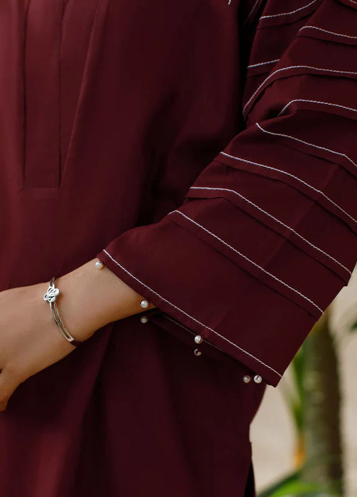 Ombrella Pret Embroiderd Lawn 2 Piece Suit Maroon