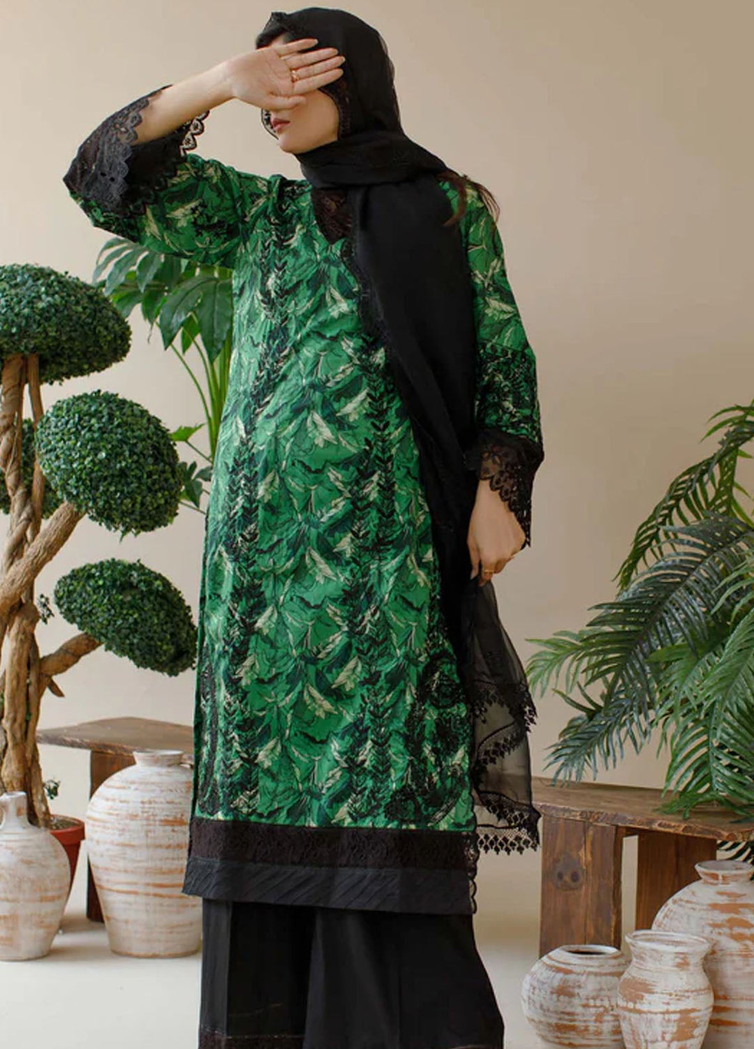 Ombrella Pret Embroiderd Lawn 3 Piece Suit Garden Glam