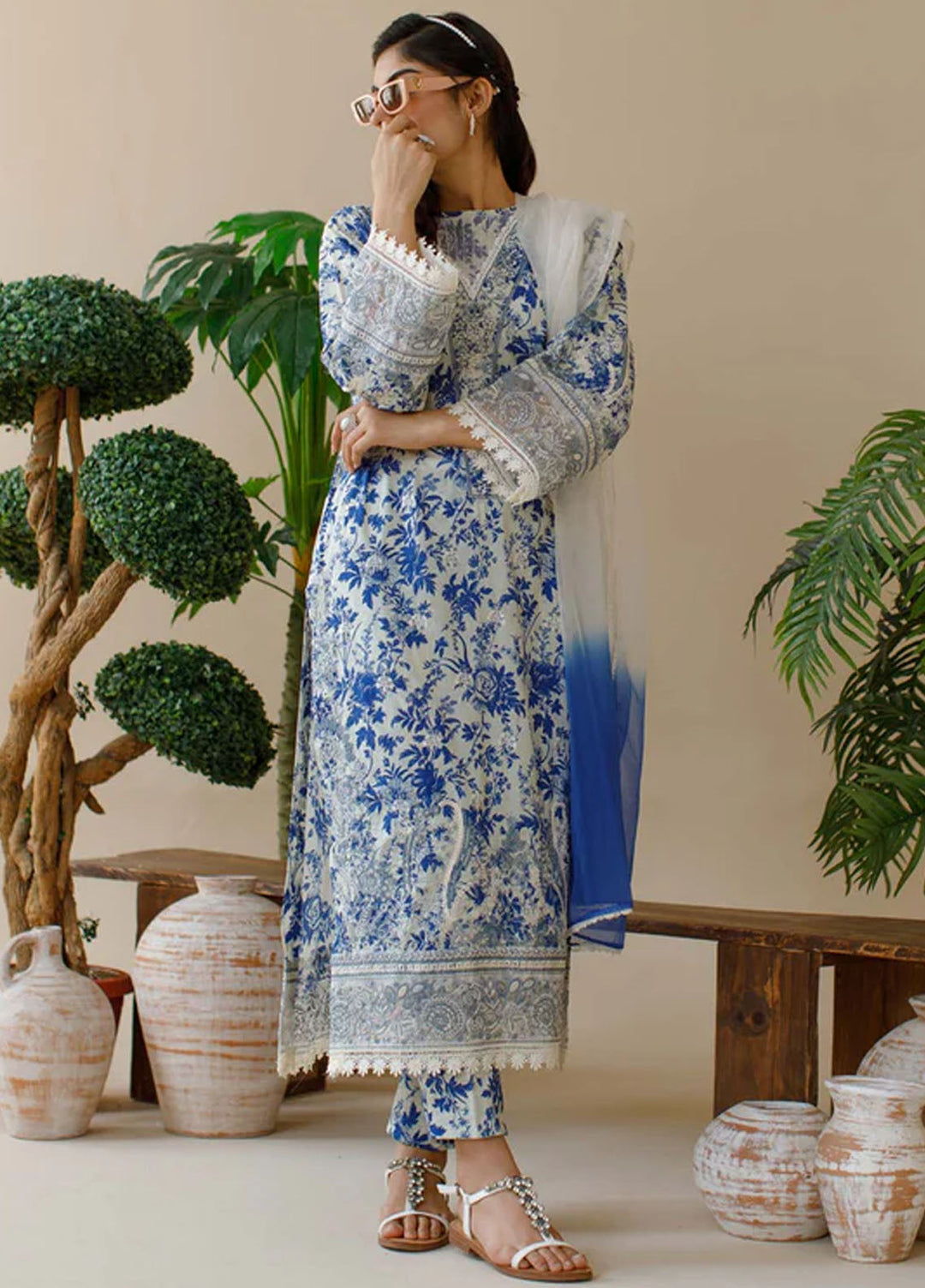 Ombrella Pret Embroiderd Lawn 3 Piece Suit Wild Flower