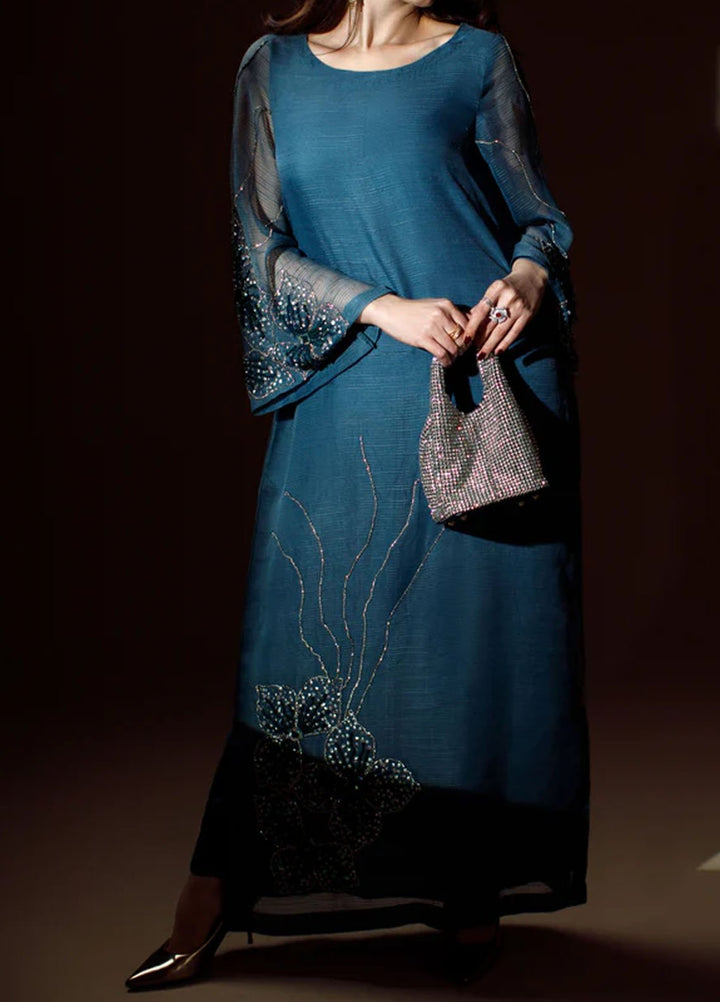 Ombrella Pret Embroidered Khaadi Net 2 piece Blooming Flower