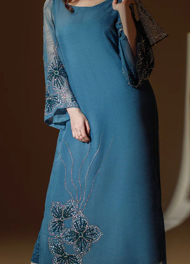 Ombrella Pret Embroidered Khaadi Net 2 piece Blooming Flower