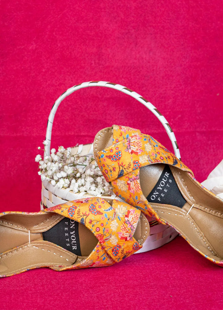 On Your Feets Peshawari Women Khussa Golden Bloom