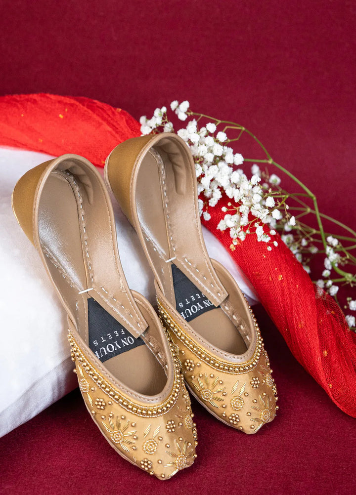 On Your Feets Women Khussa Snaow Flake Gold