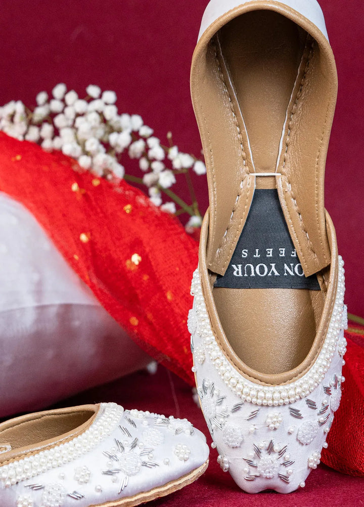 On Your Feets Women Khussa Snow Flake White