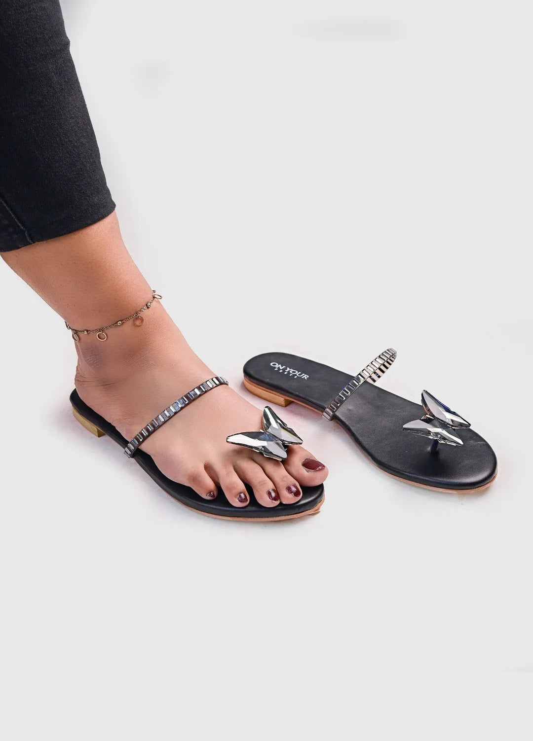 On Your Feets Women Kolhapuri Swallowtail Butterfly