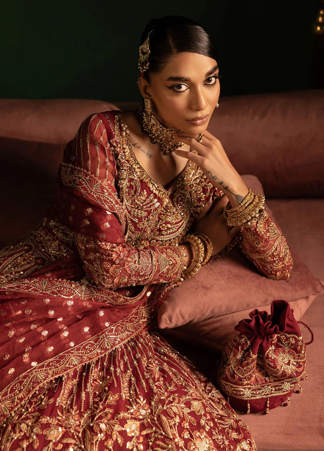 Onora by Diara Couture Embroidered Organza Suit Unstitched 4 Piece DC24OW WC-2-03 Aelin - Luxury Collection