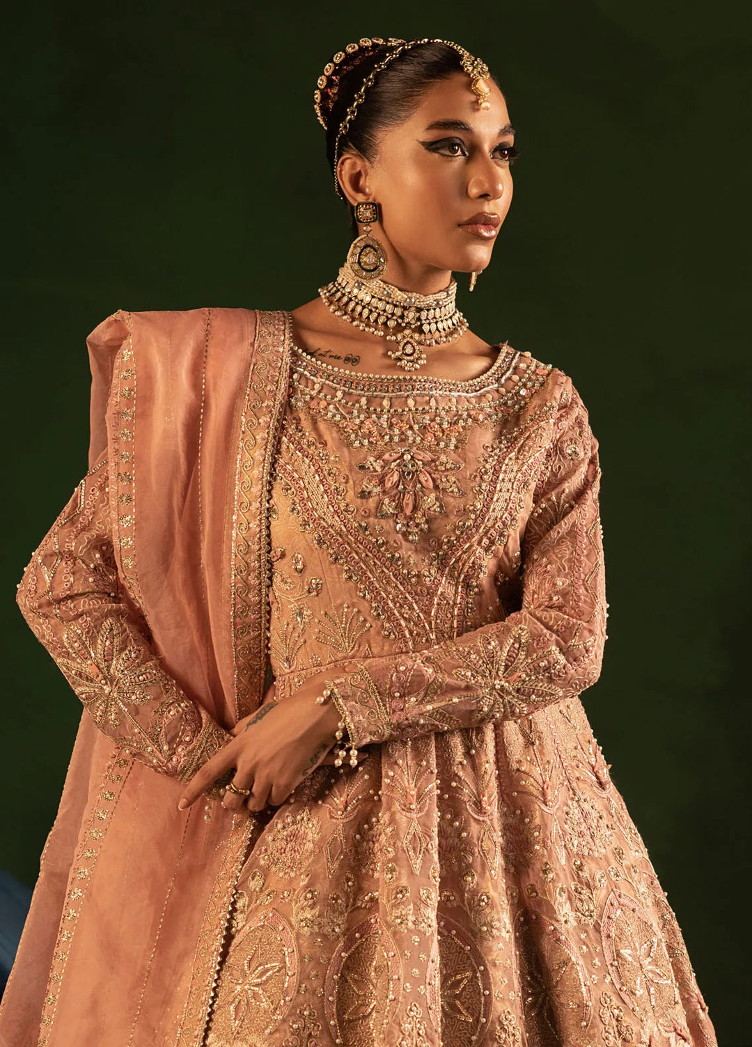 Onora by Diara Couture Embroidered Organza Suit Unstitched 4 Piece DC24OW WC-2-04 Leora - Luxury Collection