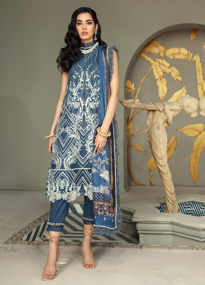 Ophelia By Epoque Embroidered Lawn Suits Unstitched 3 Piece EP21O 06 Blue Sapphire - Festive Collection