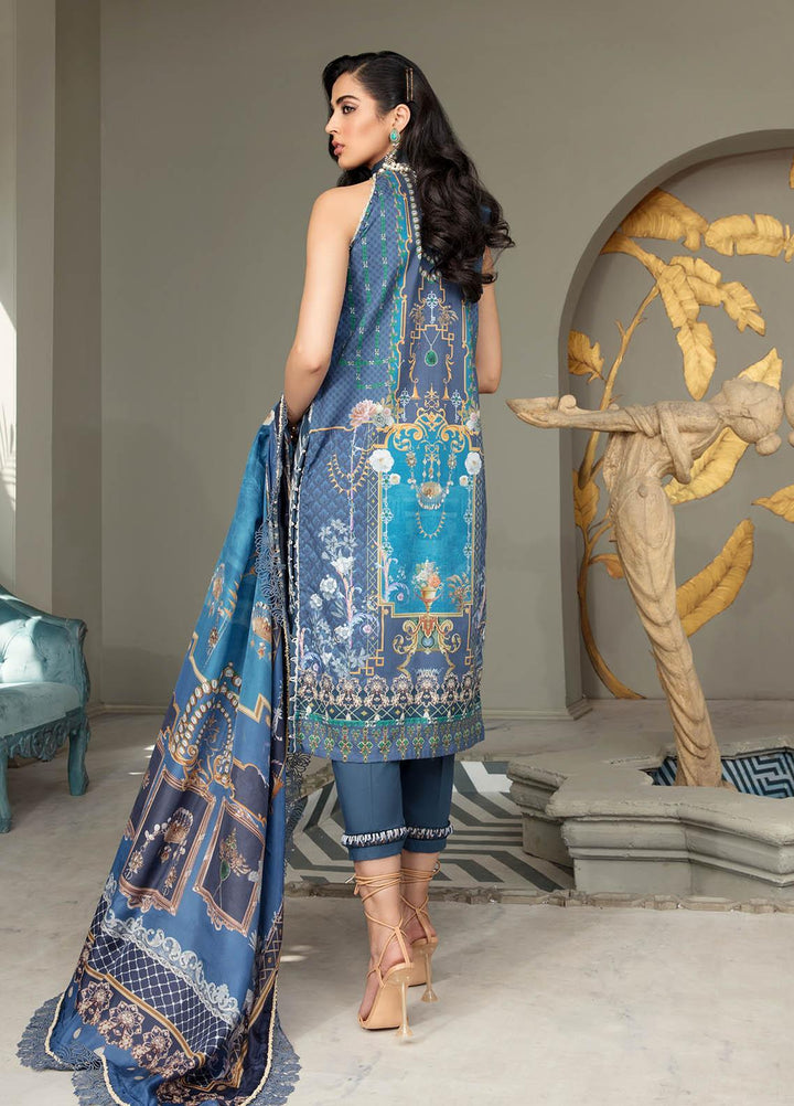 Ophelia By Epoque Embroidered Lawn Suits Unstitched 3 Piece EP21O 06 Blue Sapphire - Festive Collection