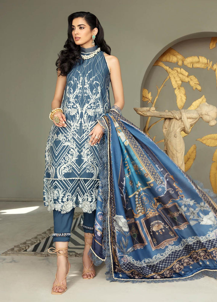 Ophelia By Epoque Embroidered Lawn Suits Unstitched 3 Piece EP21O 06 Blue Sapphire - Festive Collection