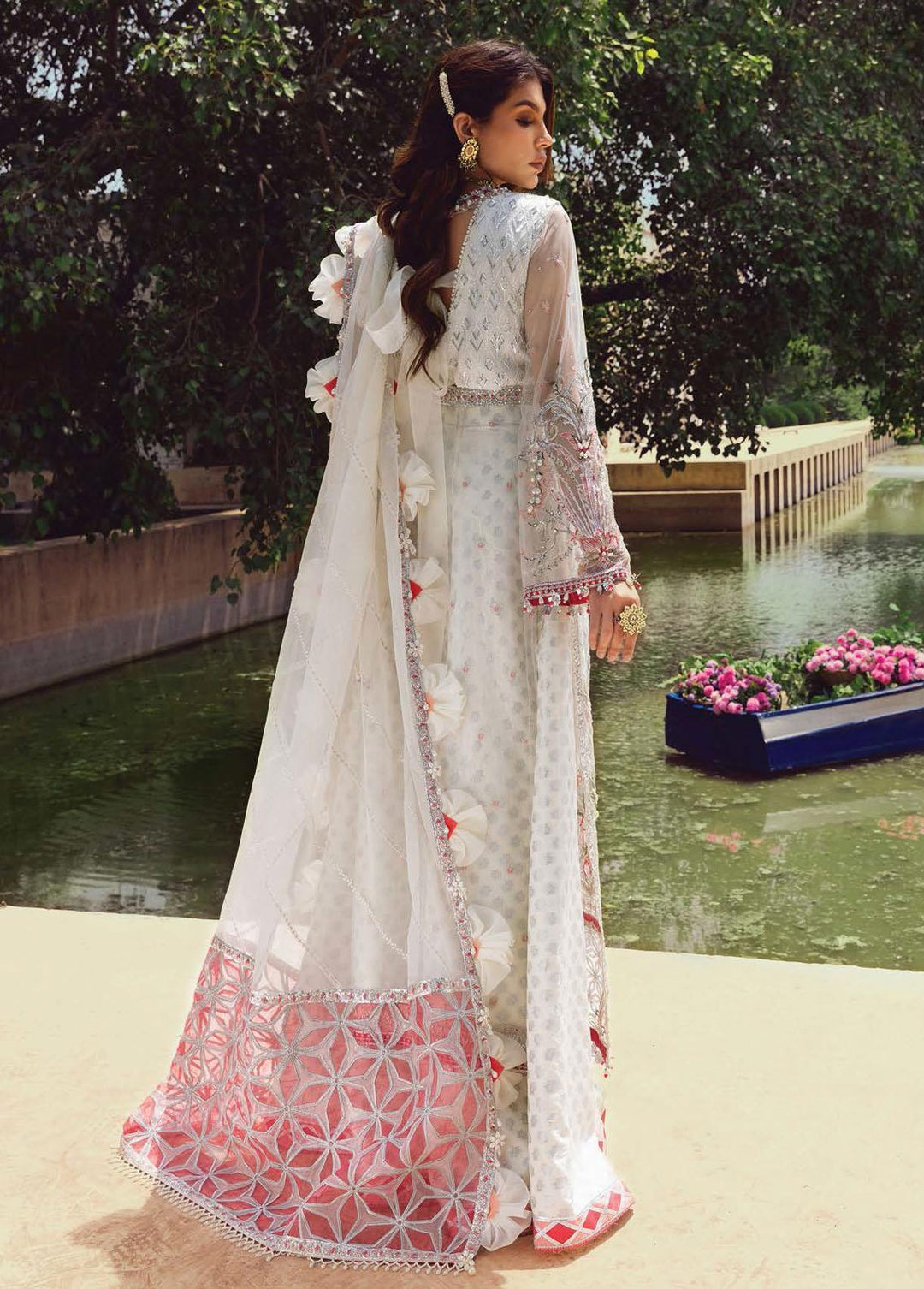 Opulence By Anaya Embroidered Net Suits Unstitched 3 Piece AKC21O AC21-01 Opal - Luxury Collection