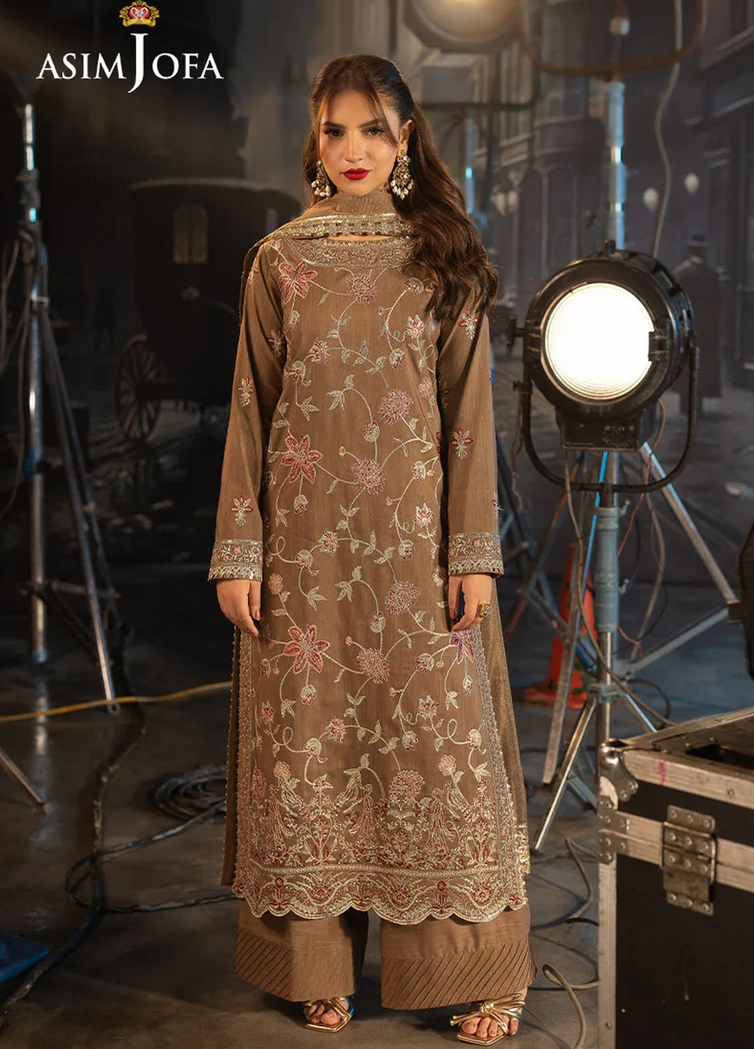 Opulence by Asim Jofa Embroidered Net Suits Unstitched 3 Piece AJ25OF AJFO-12-UNS - Festive Collection