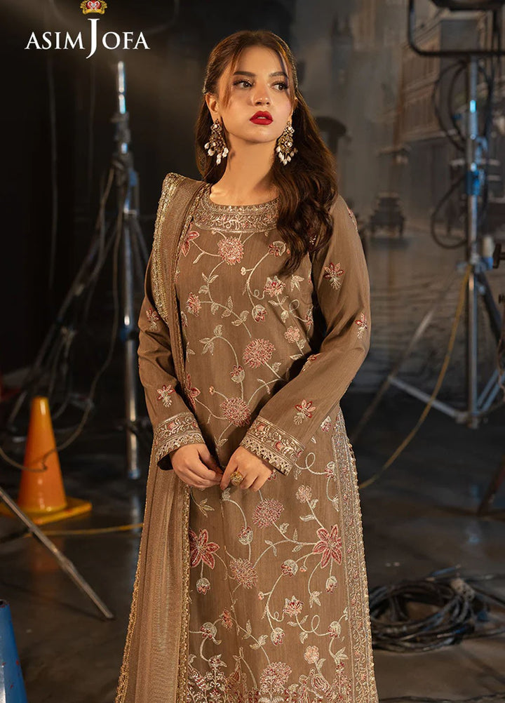 Opulence by Asim Jofa Embroidered Net Suits Unstitched 3 Piece AJ25OF AJFO-12-UNS - Festive Collection