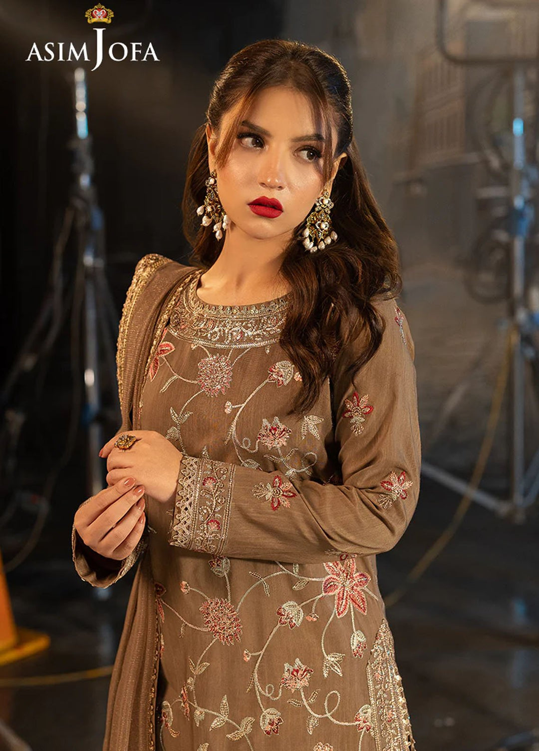 Opulence by Asim Jofa Embroidered Net Suits Unstitched 3 Piece AJ25OF AJFO-12-UNS - Festive Collection