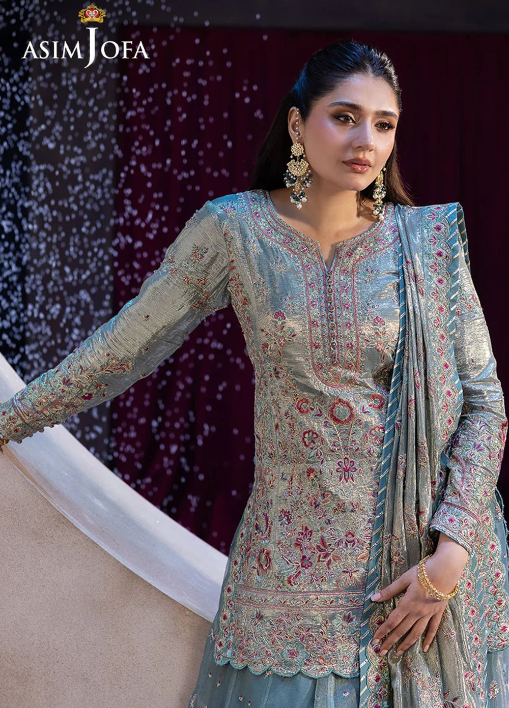 Opulence by Asim Jofa Embroidered Chamkeli Suits Unstitched 3 Piece AJ25OF AJFO-14-UNS - Festive Collection