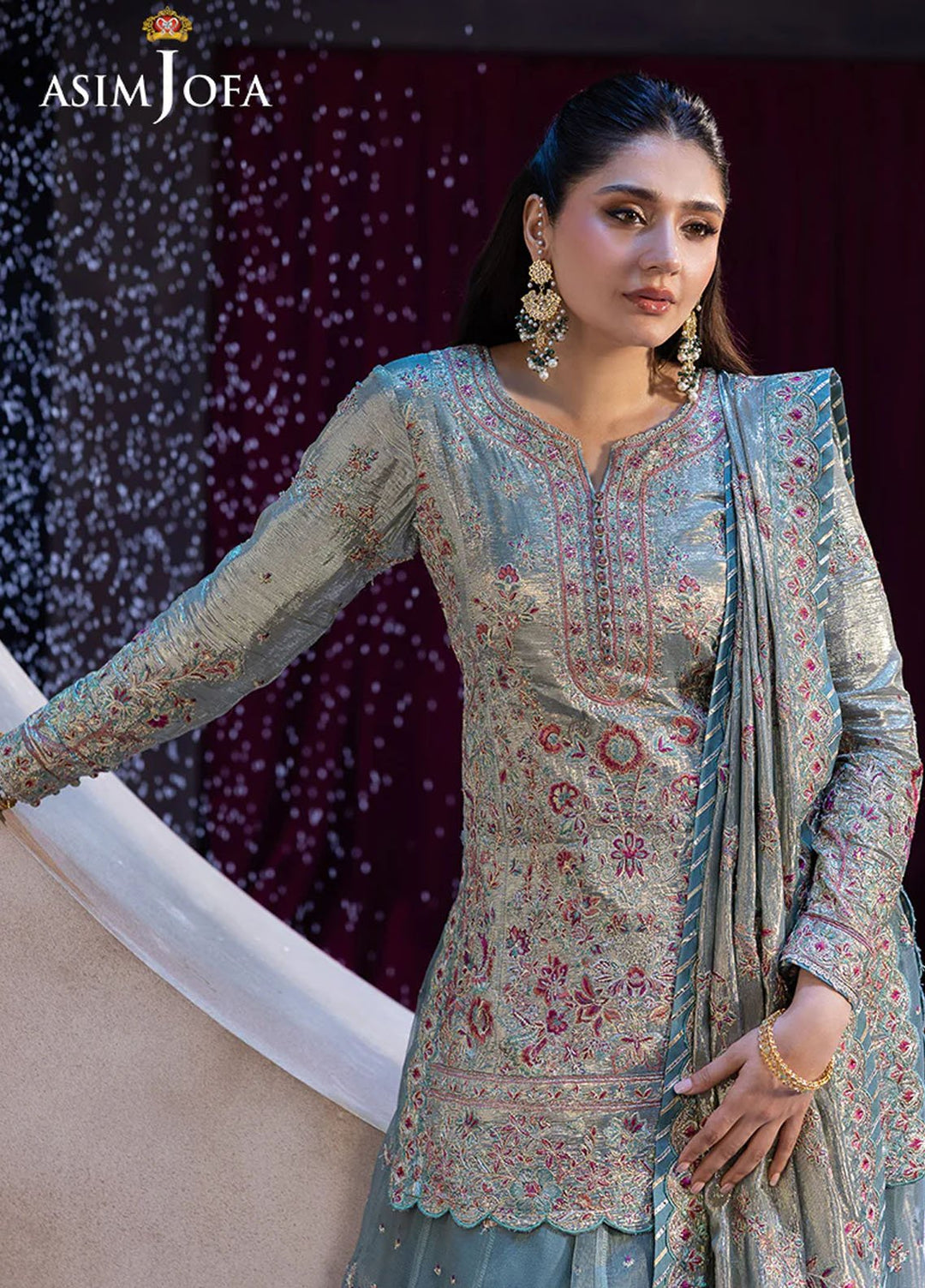Opulence by Asim Jofa Embroidered Chamkeli Suits Unstitched 3 Piece AJ25OF AJFO-14-UNS - Festive Collection