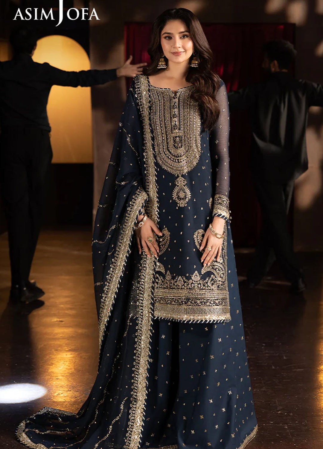 Opulence by Asim Jofa Embroidered Chiffon Suits Unstitched 3 Piece AJ25OF AJFO-02-UNS - Festive Collection