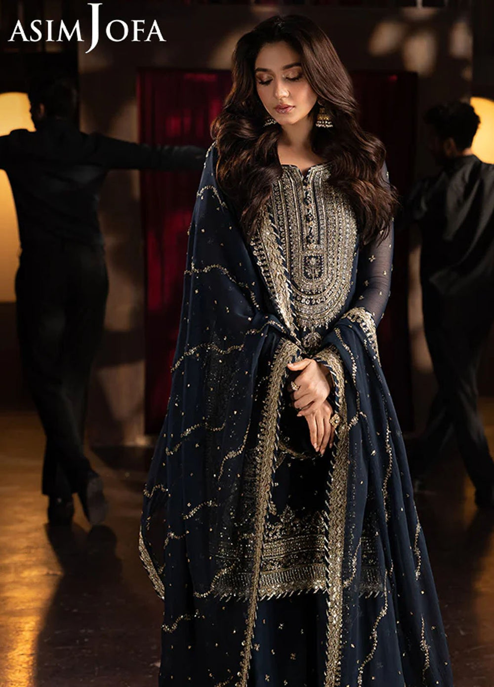 Opulence by Asim Jofa Embroidered Chiffon Suits Unstitched 3 Piece AJ25OF AJFO-02-UNS - Festive Collection