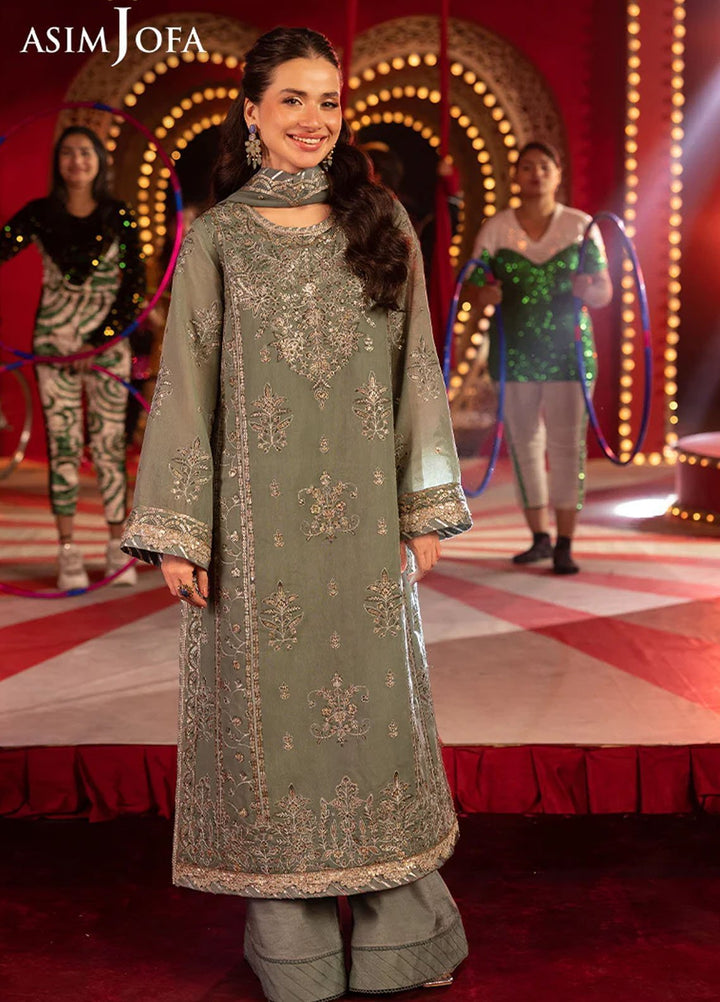 Opulence by Asim Jofa Embroidered Chiffon Suits Unstitched 3 Piece AJ25OF AJFO-03-UNS - Festive Collection