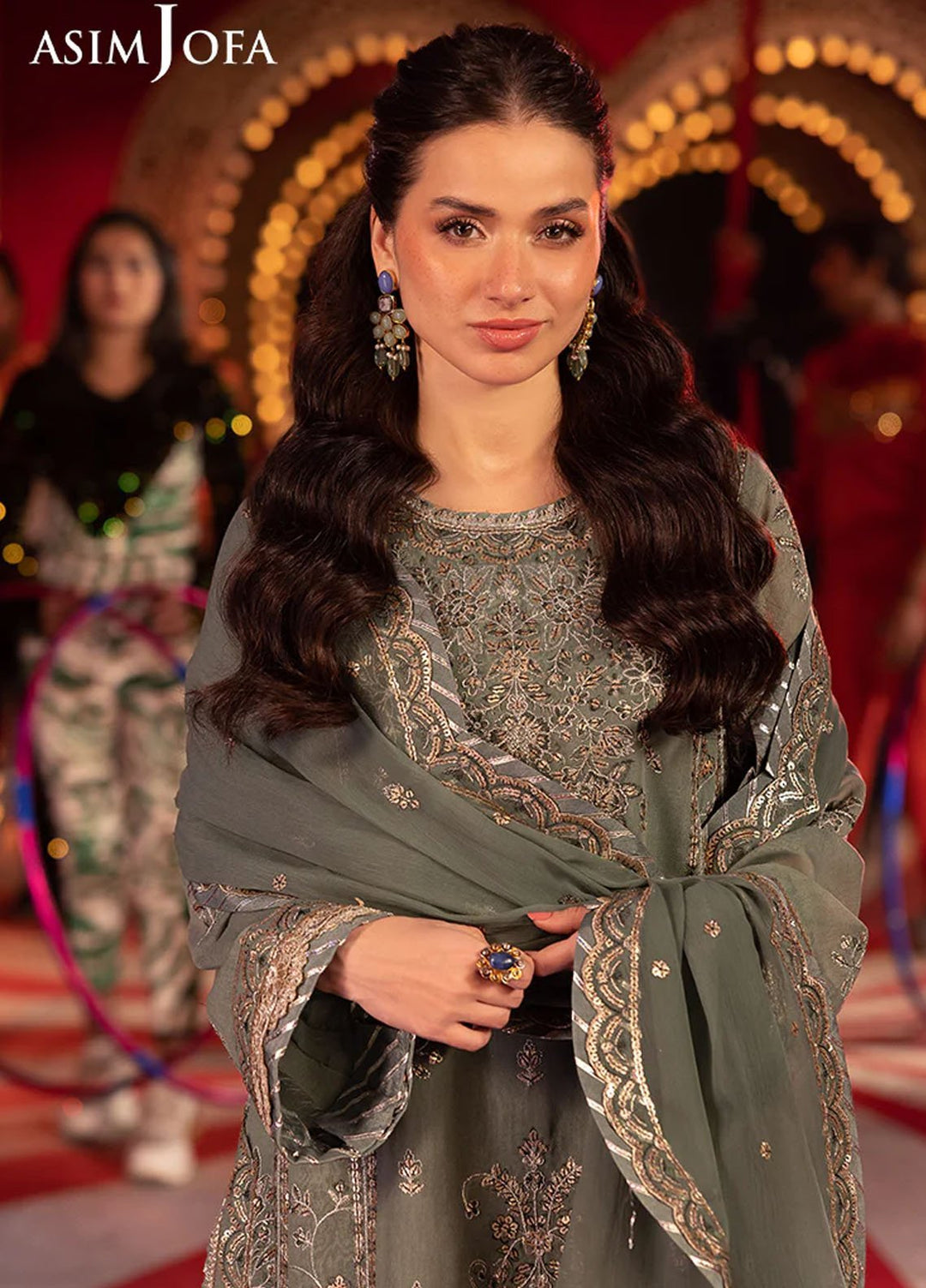 Opulence by Asim Jofa Embroidered Chiffon Suits Unstitched 3 Piece AJ25OF AJFO-03-UNS - Festive Collection