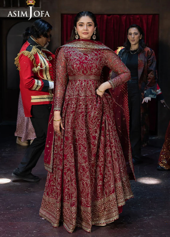 Opulence by Asim Jofa Embroidered Chiffon Suits Unstitched 3 Piece AJ25OF AJFO-13-UNS - Festive Collection