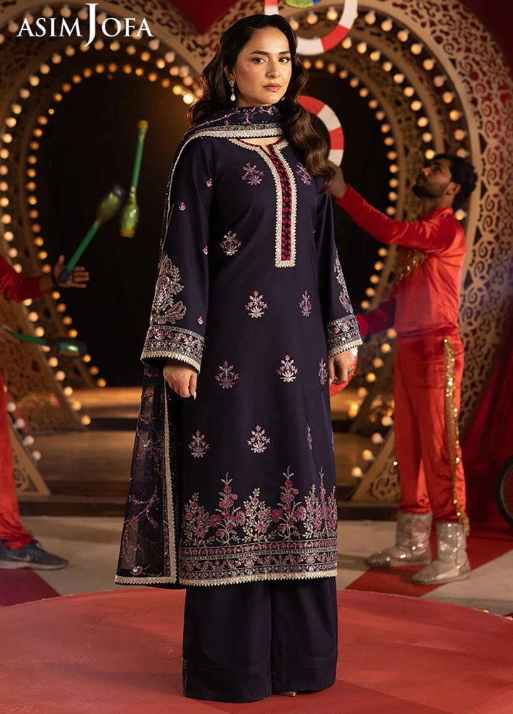 Opulence by Asim Jofa Embroidered Net Suits Unstitched 3 Piece AJ25OF AJFO-04-UNS - Festive Collection