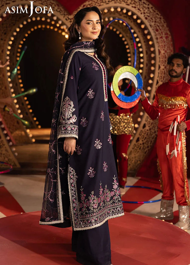 Opulence by Asim Jofa Embroidered Net Suits Unstitched 3 Piece AJ25OF AJFO-04-UNS - Festive Collection