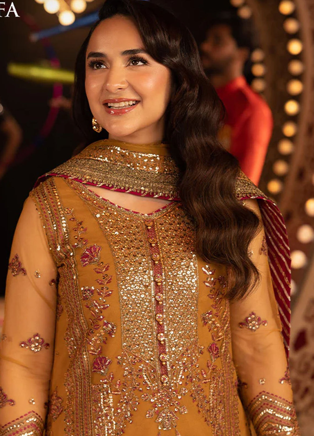 Opulence by Asim Jofa Embroidered Net Suits Unstitched 3 Piece AJ25OF AJFO-06-UNS - Festive Collection