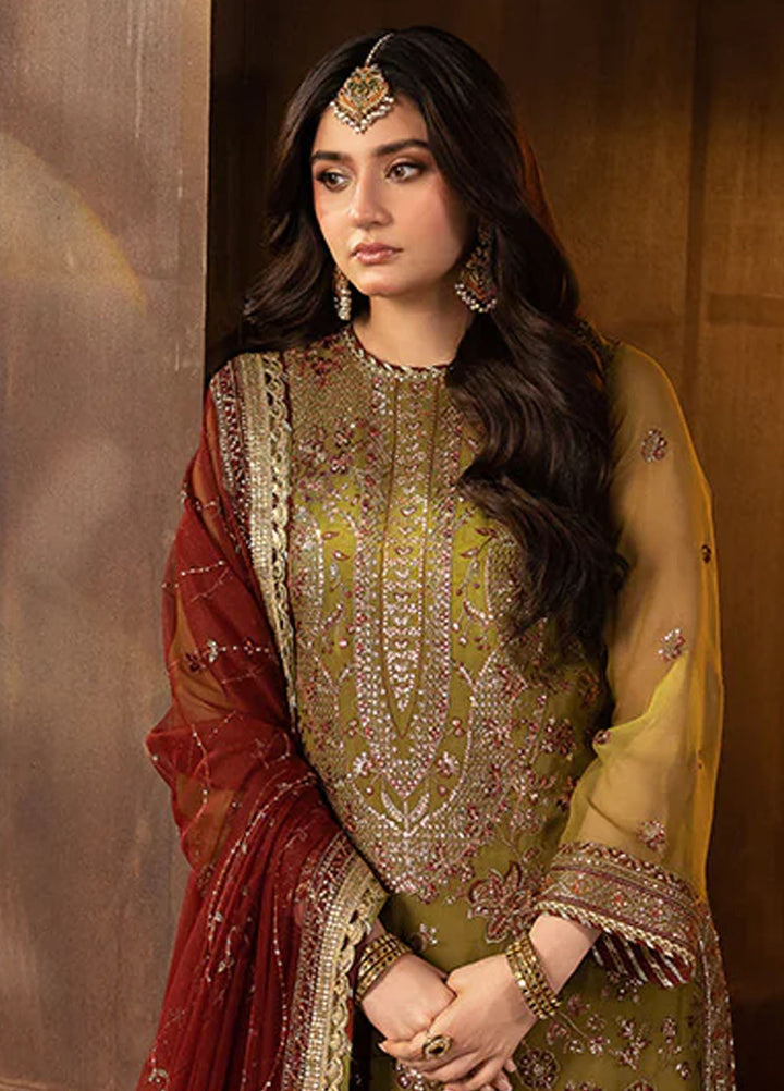 Opulence by Asim Jofa Embroidered Net Suits Unstitched 3 Piece AJ25OF AJFO-07-UNS - Festive Collection