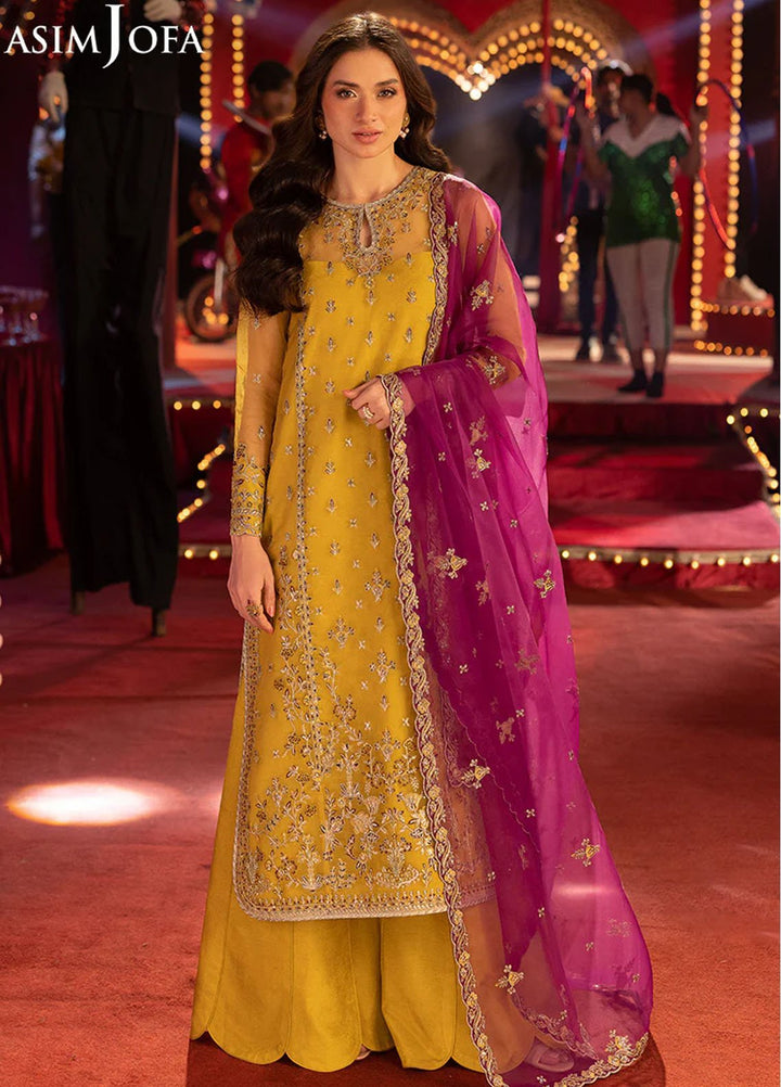 Opulence by Asim Jofa Embroidered Organza Suits Unstitched 3 Piece AJ25OF AJFO-05-UNS - Festive Collection