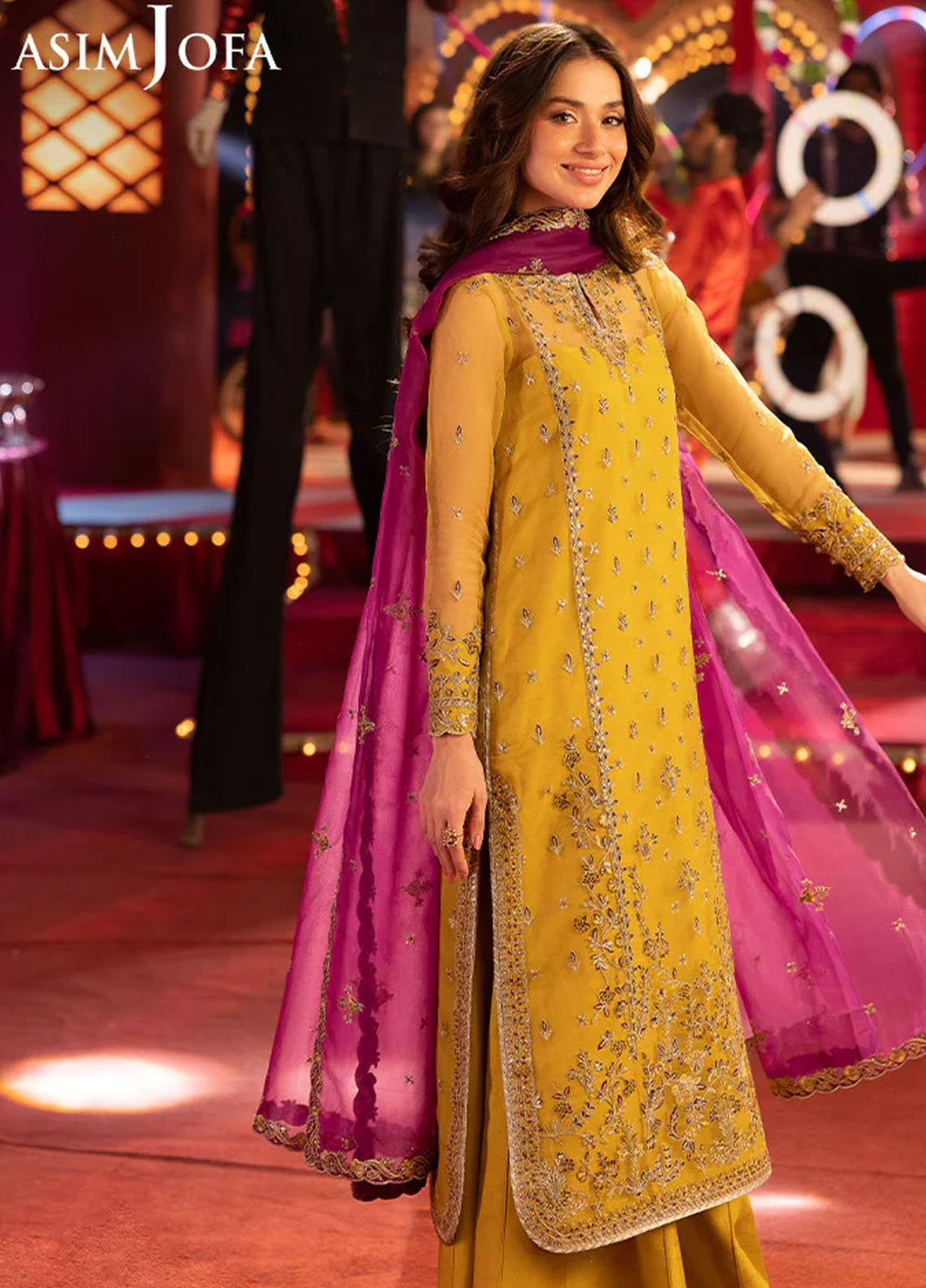 Opulence by Asim Jofa Embroidered Organza Suits Unstitched 3 Piece AJ25OF AJFO-05-UNS - Festive Collection