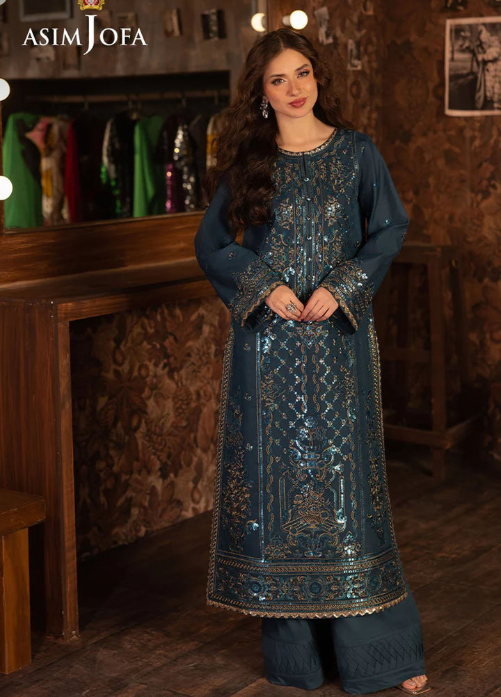 Opulence by Asim Jofa Embroidered Paper Cotton Suits Unstitched 2 Piece AJ25OF AJFO-10-UNS - Festive Collection