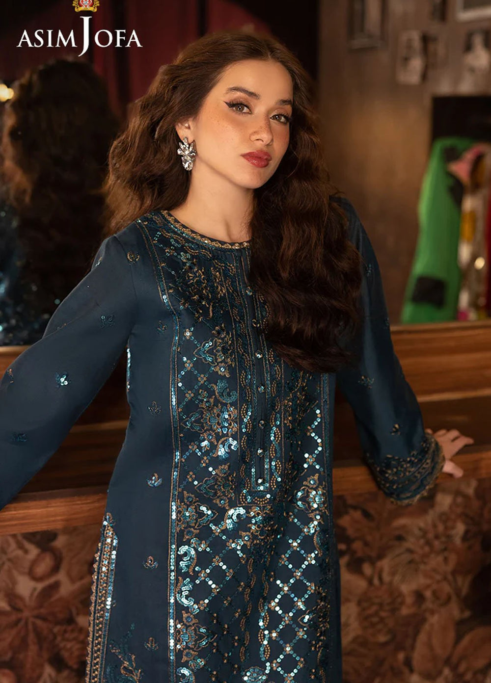 Opulence by Asim Jofa Embroidered Paper Cotton Suits Unstitched 2 Piece AJ25OF AJFO-10-UNS - Festive Collection
