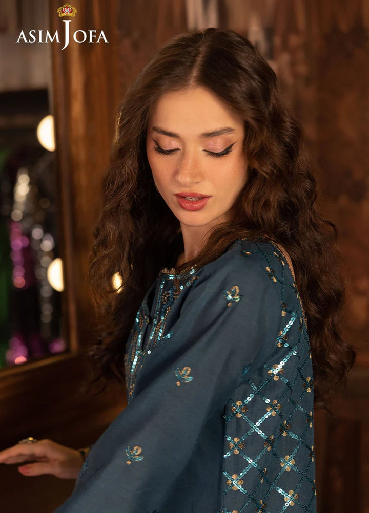 Opulence by Asim Jofa Embroidered Paper Cotton Suits Unstitched 2 Piece AJ25OF AJFO-10-UNS - Festive Collection