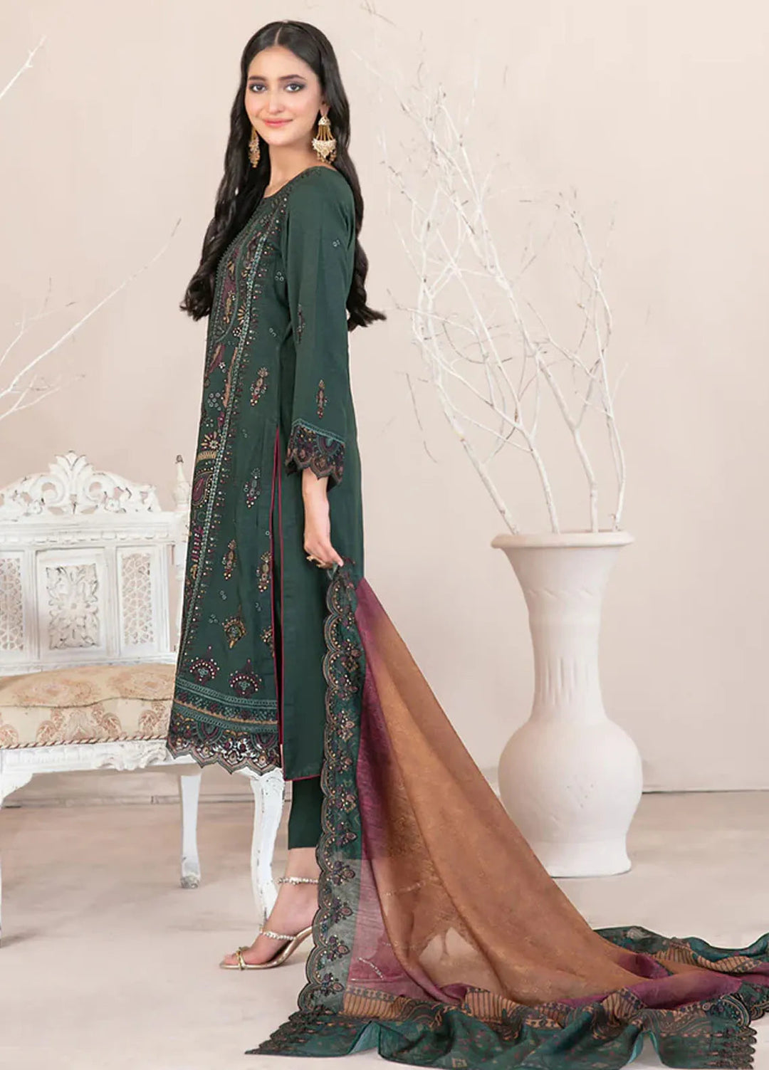 Oraibia By Tawakkal Fabrics Embroidered Viscose Suit Unstitched 3 Piece TWF24O D-1041 - Winter Collection