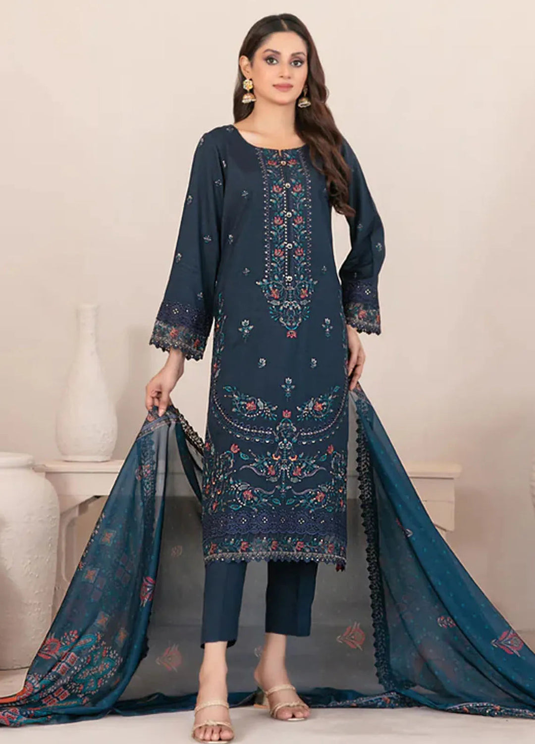 Oraibia By Tawakkal Fabrics Embroidered Viscose Suit Unstitched 3 Piece TWF24O D-1043 - Winter Collection