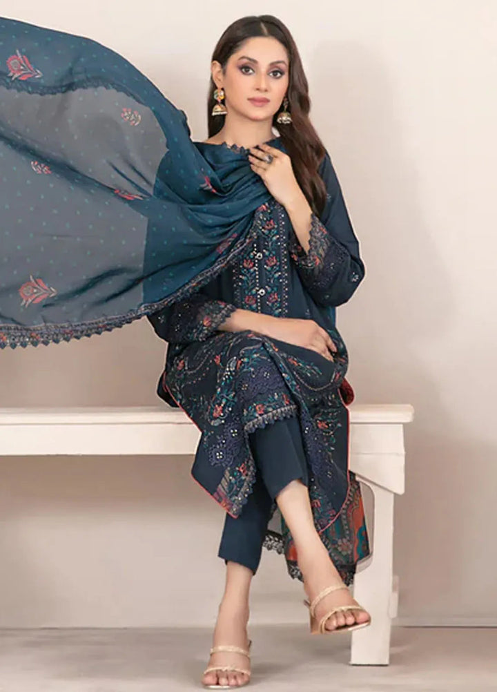 Oraibia By Tawakkal Fabrics Embroidered Viscose Suit Unstitched 3 Piece TWF24O D-1043 - Winter Collection
