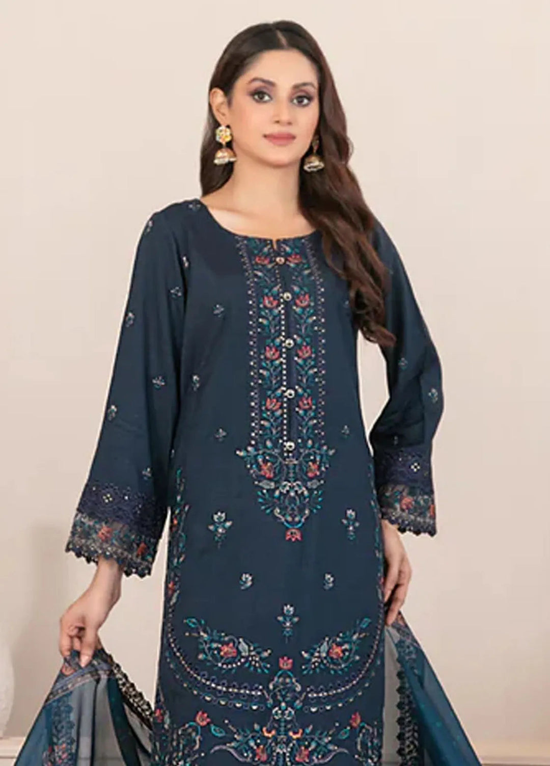 Oraibia By Tawakkal Fabrics Embroidered Viscose Suit Unstitched 3 Piece TWF24O D-1043 - Winter Collection