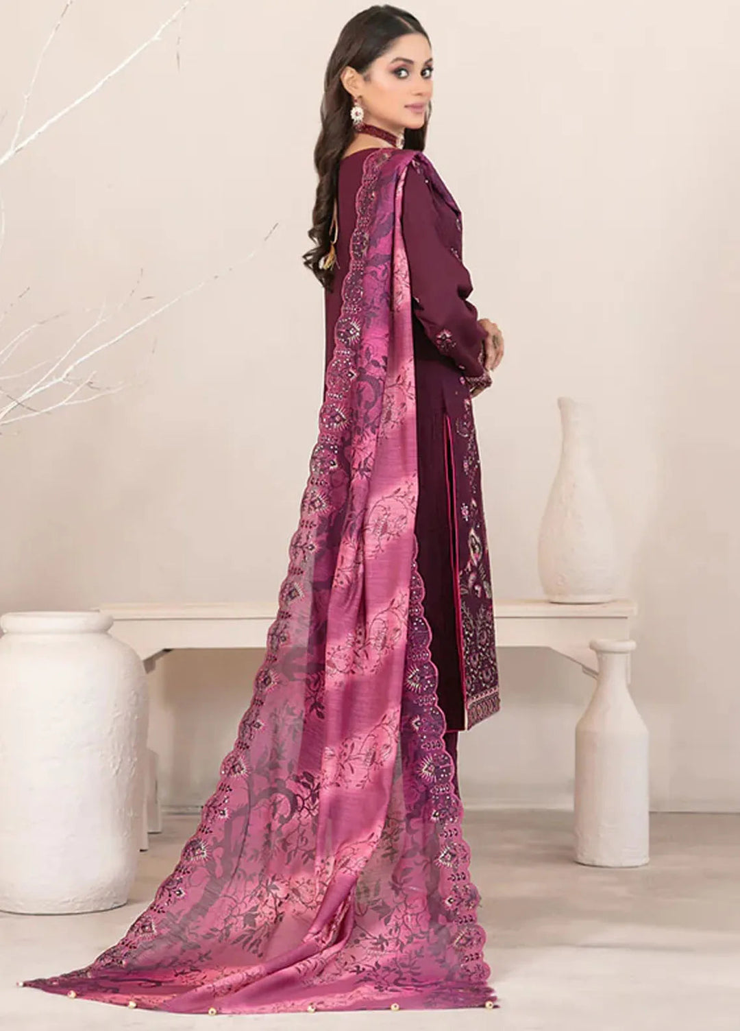 Oraibia By Tawakkal Fabrics Embroidered Viscose Suit Unstitched 3 Piece TWF24O D-1045 - Winter Collection