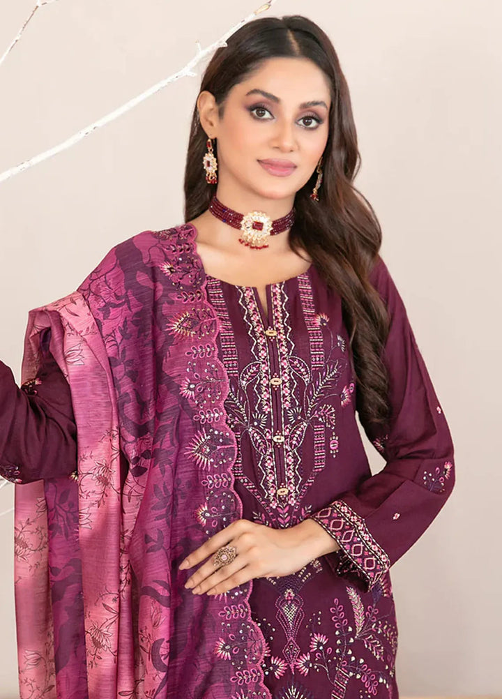 Oraibia By Tawakkal Fabrics Embroidered Viscose Suit Unstitched 3 Piece TWF24O D-1045 - Winter Collection