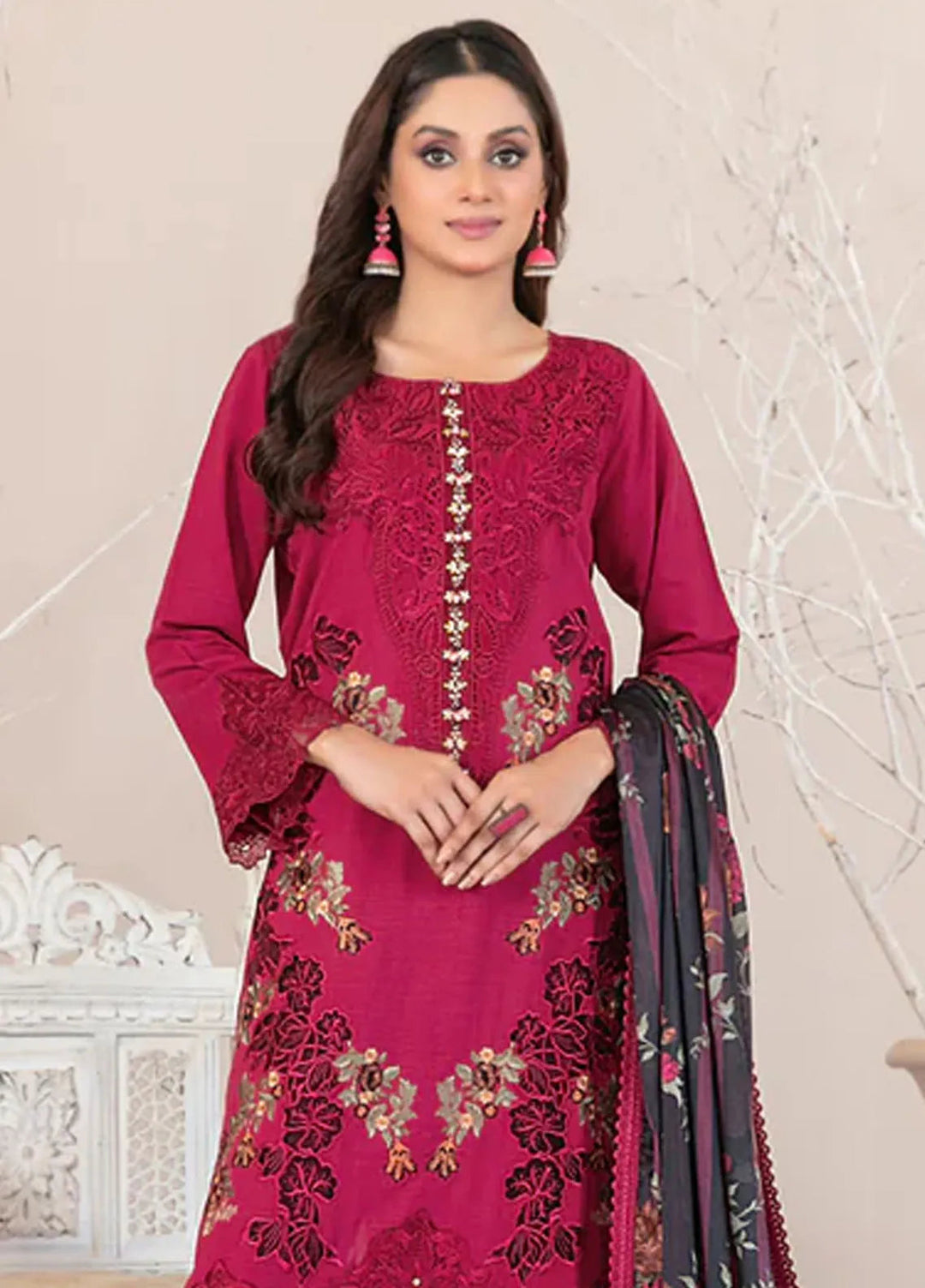 Oraibia By Tawakkal Fabrics Embroidered Viscose Suit Unstitched 3 Piece TWF24O D-1047 - Winter Collection