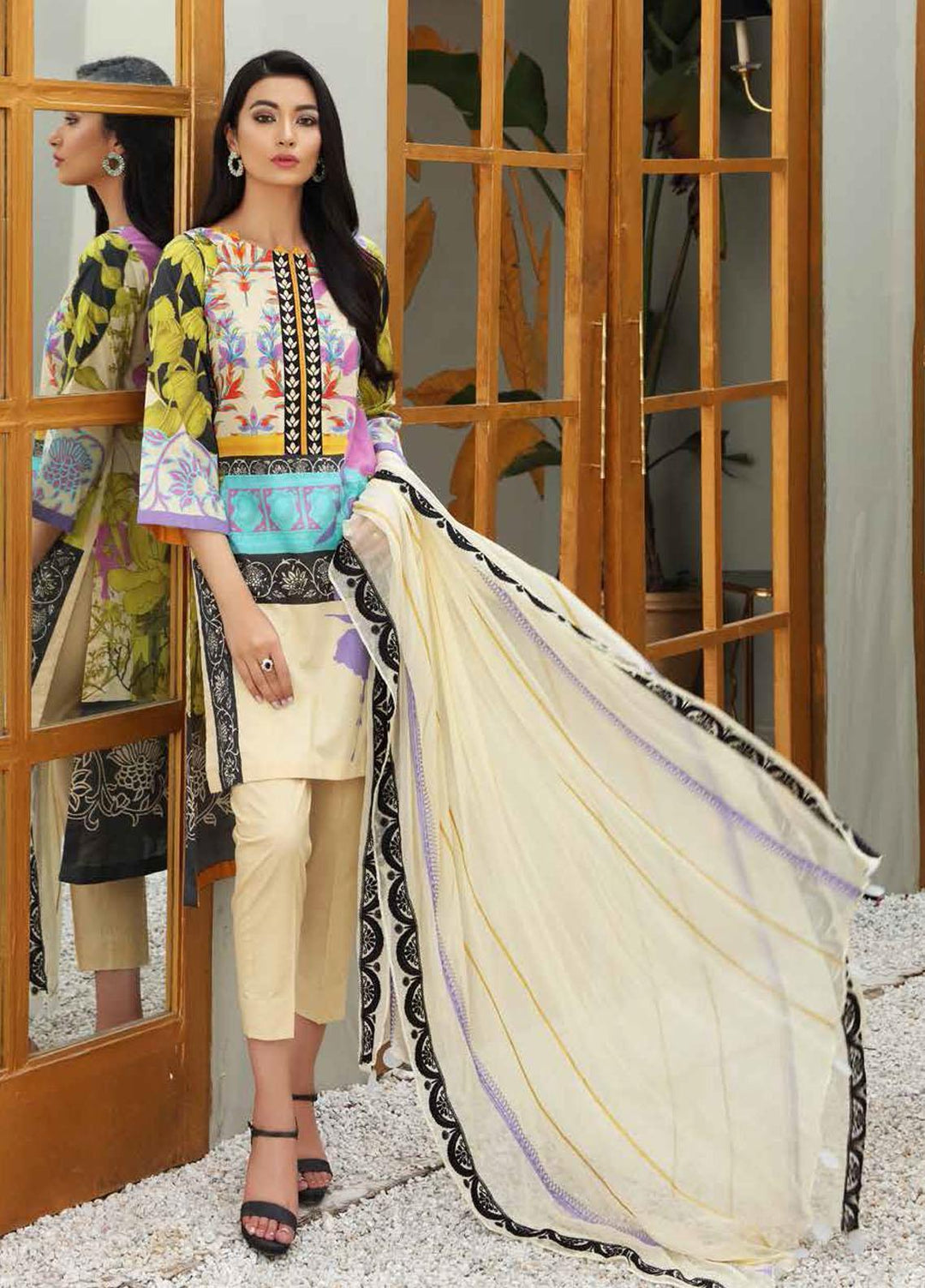 Orange Series by Charizma Embroidered Lawn Suits Unstitched 3 Piece CRZ21O 15 - Spring / Summer Collection