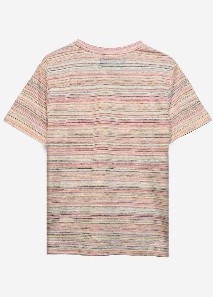 Brumano Cotton Casual Boys T-Shirts -   Orange Striped T-Shirt - Junior